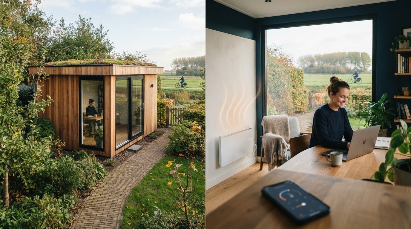 Elektrische kachel voor tuinkantoor: zo kies je slim in 2026