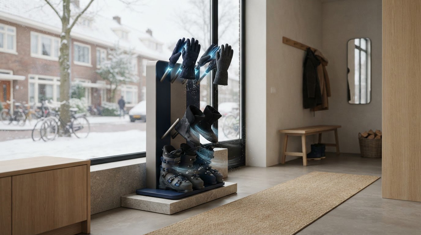 Textieldroger voor natte handschoenen en skischoenen drogen
