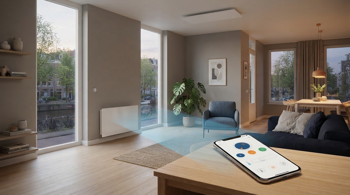 Verwarmingstoestellen centraal aansturen via een app thuis